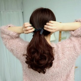 Women's wig ponytail ribbon extensions easy hairstyle (WFIXNLS) / 여성 가발포니테일 리본붙임머리 손쉬운헤어스타일 (WFIXNLS)