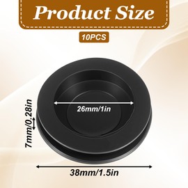 Tweruna 10 PCS Piggy Bank Stoppers Rubber Plugs, Round Piggy Bank Plug, Black Rubber Money Saving Box Plug 1.5inch Outer Diameter