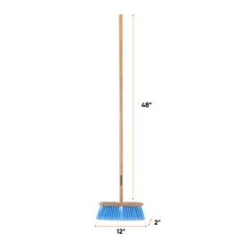 Superio Kitchen Broom - USA Wood Handle, Fine Premium Blue Bristles - Heavy Duty Household Broom - Easy Swiping Dust and Wisp, Home, Kitchen, Lobby, Floors and Corners.