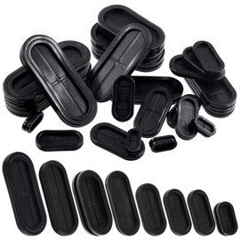 Glarks 10Pcs 1-3/16" x 3-3/8" - 30 x 85mm Oval Closed Rubber Grommet, Drill Hole Double-Sided Firewall Hole Plug Wire Protection Electrical Wire Gasket for Wire, Plug, Automotive, Plumbing