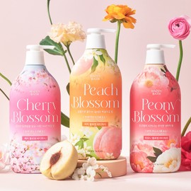 Amorepacific Happy Bath Pink Blossom Body Wash 900g 3-Pack (Option)
