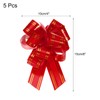 MECCANIXITY 5pcs 4 Inch Large Pull Bow Metallic Red Gift