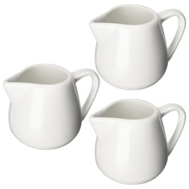 Small Milk Jug 3 Pieces 130 ml Creamer Jug with Handle Ceramic Sauce Cups Gravy Serving (MJ1)