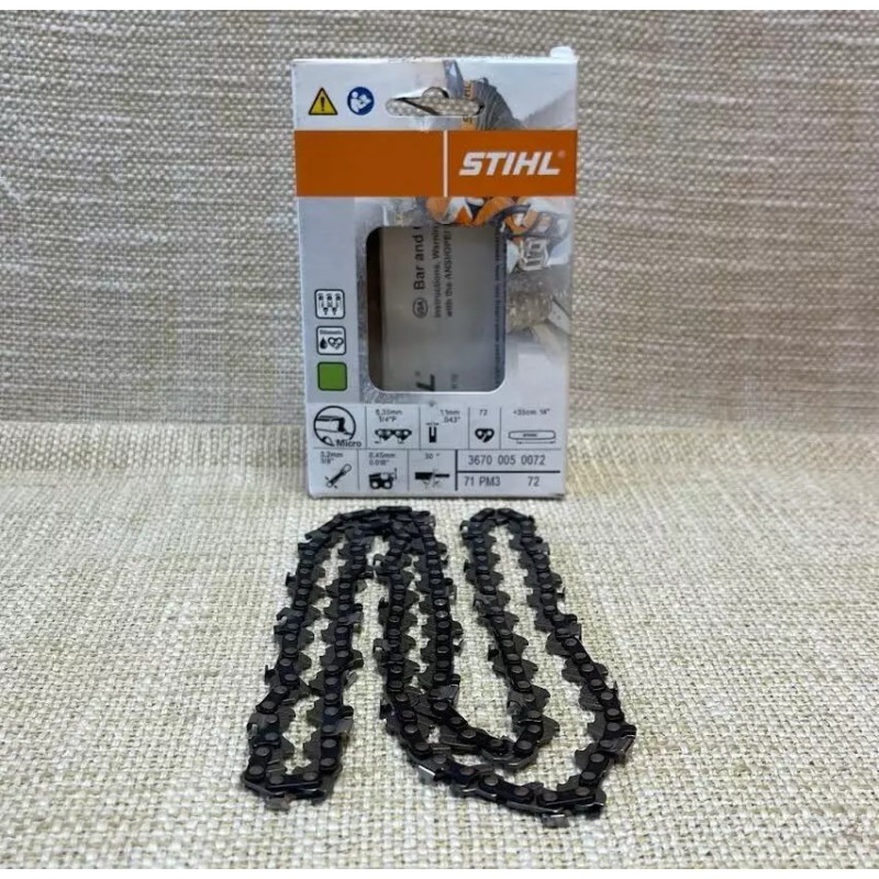 Stihl 3670 005 0072 Chain 71PM3 72, 1/4" Picco, .043"