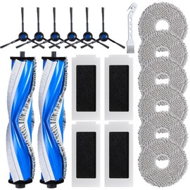CHIKIXSON 19 St1ck Ersatzteile f1r ECOVACS T30 Omni/ T30 PRO Omni/ T30S/ T30S PRO Staubsauger, Zubeh?rset f1r DEEBOT Serie mit 2 Hauptb1rsten, 4 Filtern, 6 Seitenb1rsten, 6 Wischt1cher, 1 Reinigungsb1rste
