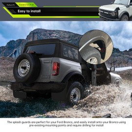 KAKABAS Mud Flaps Compatible with Ford Bronco 2021-2023 2/4 Door, Front Rear Tire Mud Guards Fender Flares,Front Rear Wheel Splash Guard Function Upgrade Accessories, Black 4PCS (Not fit Bronco Sport)