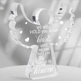 Miscarriage Gifts for Mothers, Remembrance Gift, Sympathy Gifts, Baby Footprint Memorial Angel Acrylic Desk Sign, Infant Loss Sympathy Gift, Funeral in Memory of Loss of Baby
