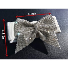 ICGSUQR Women's Big Rhinestone Bow Elastic Peplum Waistbunds Wide Wedding Party Dress Belts For Women Blingbling Corset