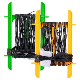 SF Set of 2 Crab Hand Line for Crabbing Colorful Frame with 13M Line, Bait Bag, 0.79oz Weight Block, Crab Fishing Line Catch Fish Prawn Crayfish Lobster, Yellow/Green