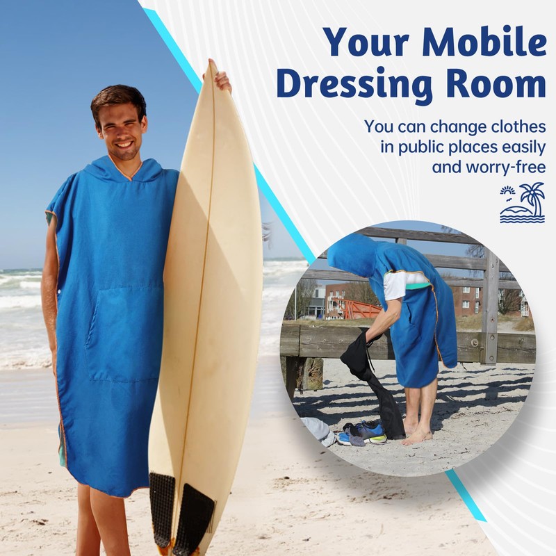 Jokisa Bath Poncho for Men and Women, Ultralight and Quick-Drying