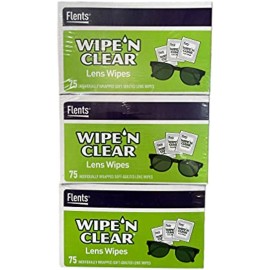 Fabric Solution Flents Wipe N Clear Lens Wipes 75 Count (Pack of 3)