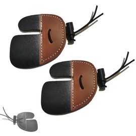 KURUGEILI 2 Pack Double-Layer Leather Archery Finger Tabs Adjustable Finger Guard for Hunting & Target Practice Gear, Recurve Bow Traditional Bow Fingers Tab