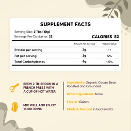 Yogi Super Foods Ceremonial Grade Cacao Drinking Chocolate, Cacao Coffee Alternative Caffeine Free - Organic Unsweetened Cacao Drink, Coffee Substitute Gluten Free