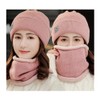 Gorro con Bufanda para Mujer Gorro Invierno (Rosado)