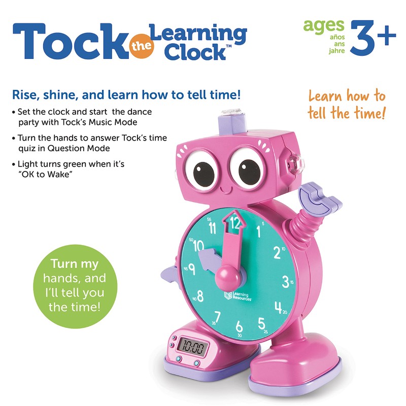 Learning Resources Tock The Learning Clock Pink - Digital Clock
