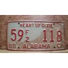 Vintage 1980 ALABAMA License Plate Antique Car Tag