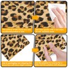 Brown Leopard Tissue Box Cover,PU Leather Tissue Box Holder Square,Modern
