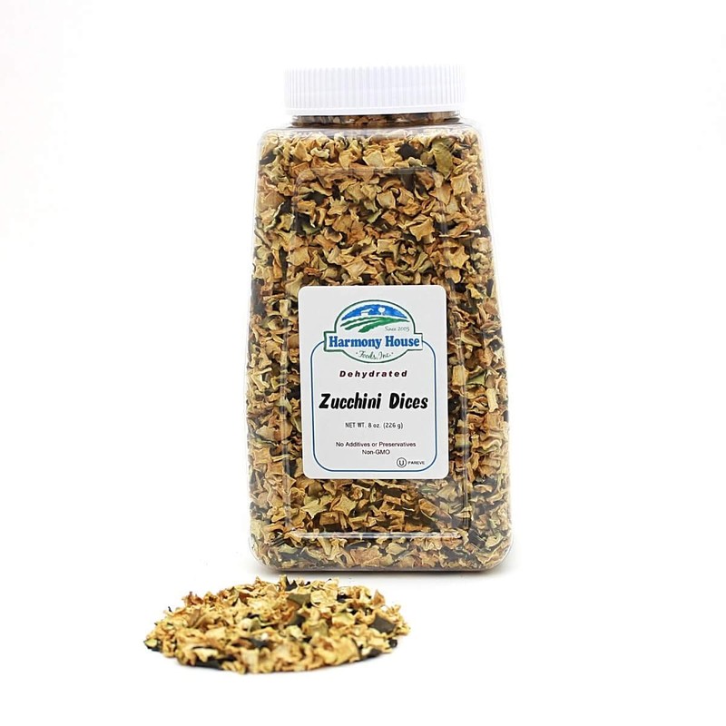 Harmony House Foods Dried Zucchini, diced (10 oz, Quart Size