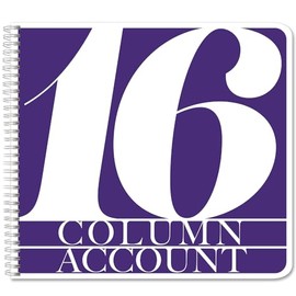 BookFactory 16 Column Ledger Book/Account Book/Accounting Ledger/Notebook Sixteen Columns Columnar Accountant Book Format - 100 Pages, 12'' x 11'', Wire-O (ACT-100-CCW-PP(Accounting-16))