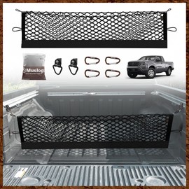 Muslogy Truck Bed Cargo Net Compatible with Nissan Frontier 2022-2024 2025 Accessories Storage Organizer Pickup Truck Bed Envelope Style Cargo Net with Heavy Duty Carabiners 12