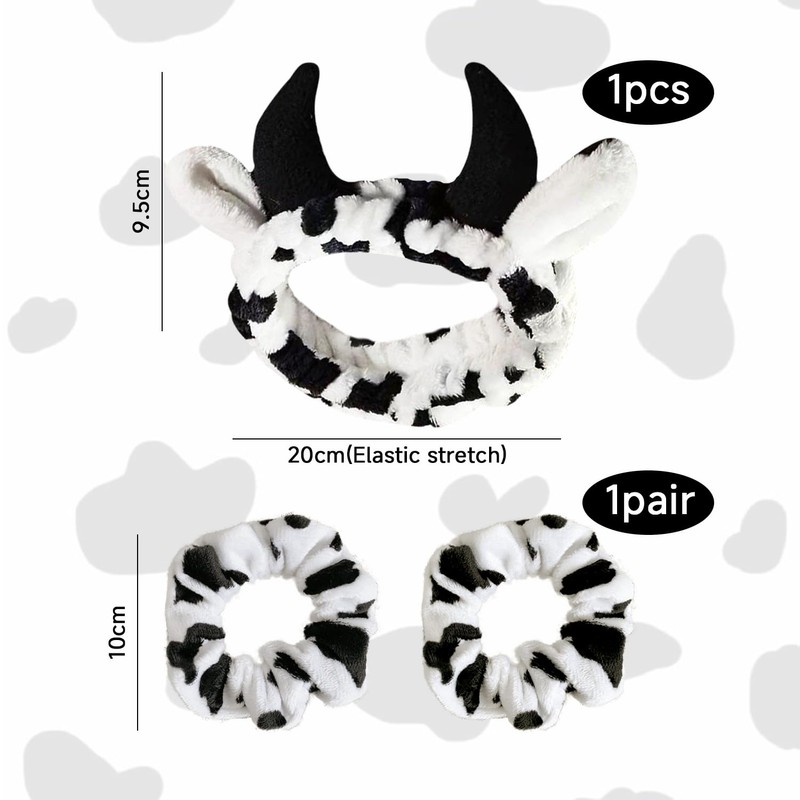 1 Cow Element Headband and 2 Cow Element Hair Ties,