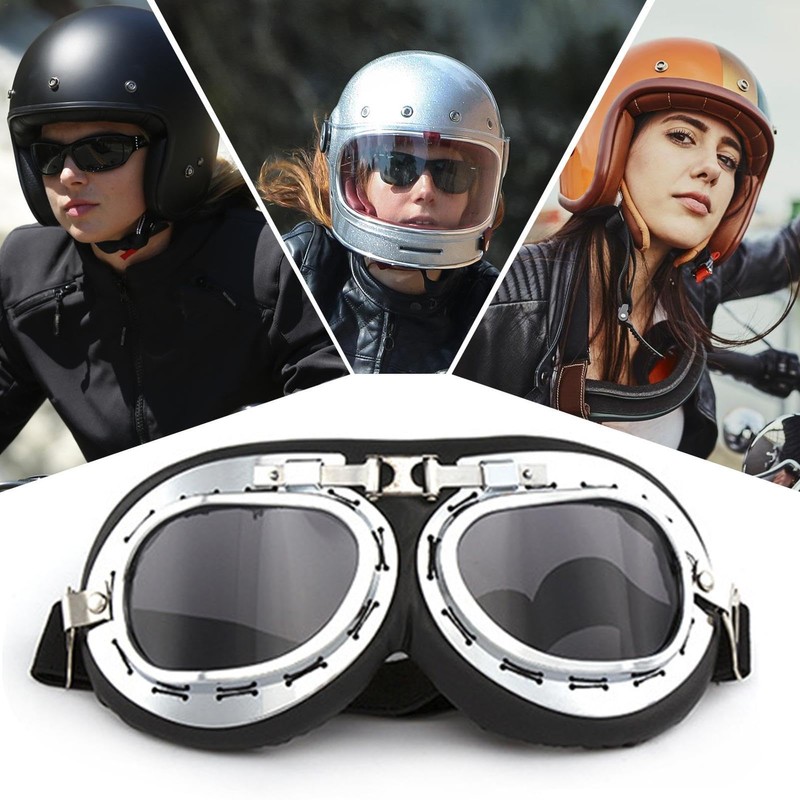 Motorcycle Goggles for Men - Windproof Pilot Goggles for Motorcycle