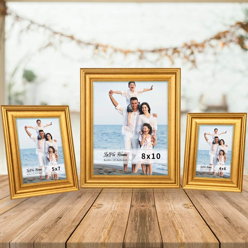 LaVie Home 5x7 Picture Frames (1 Pack, Gold) Photo Frame