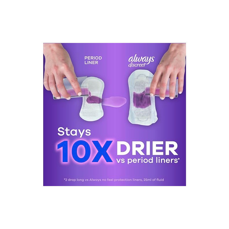 Always Discreet Always Discreet Incontinence Panty Liners for Bladder Leaks,