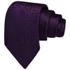 Gusleson Mens Dark Purple Tie for Wedding Solid Silk Paisley