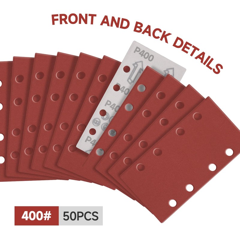 Sruhrak 50 pieces 93 x 185 mm sandpaper set, 400