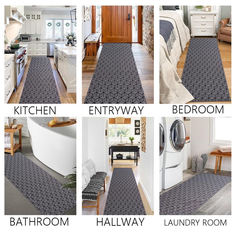 NINXANG Hallway Runner Rug 3FTx6FT Washable Non-Slip Rubber Back Area