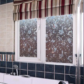 Niviy Window Film Privacy No Glue Static Cling Window Film 17.5" by 78.7" Glass Film Decorative Window Films Heat Control for Home Kitchen Office