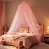 WIYIXI Glowing Stars Pink Bed Canopy for Princess Netting Room
