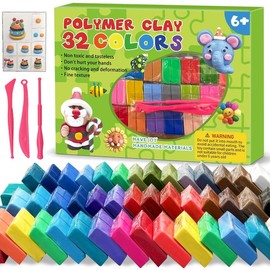 【Original Product】24/32 Color Air Dry Clay Set, Ultra Light Clay with Sculpting Tools, Soft & Ultra Light, Safe & Non-Toxic, DIY Craft Easy to Use with Accessories and Tutorials diy craft Creative Playful Modeling Art Supplies - Color: 32 color