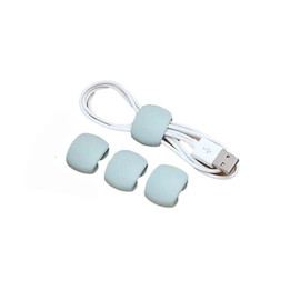REBABA - Organizador de cables de silicona, organizador de cables para auriculares, enrollador de cables para cargador de teléfono, clips de cable para viajes de negocios (azul)