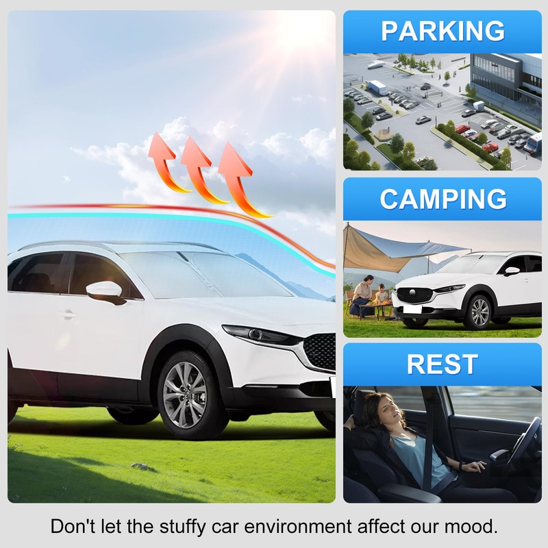 Windshield Sun Shade for 2019-2024 2025 2026 Mazda CX-30 Accessories