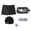 Men's Indoor Swimming Gear 6-Piece Set (L) (Black)