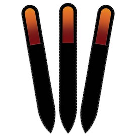 Mont Bleu Rainbow Glass Nail File in Black Pouch - Czech Tempered Glass - Handmade in Bohemia-Czech Republic - Feels great on your nails