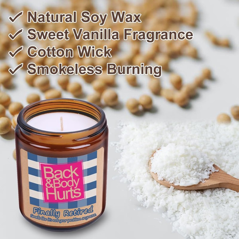 BrightinWint Funny Retirement Candle Gifts for Women Men, Funny Retired