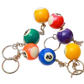 FSSTUD 5 Pcs Pool Ball Keychains Billiard Key Chain Ball Keyrings Handbag Backpack Pendant Purse Bag Charms Birthday Gift for Boys Girls