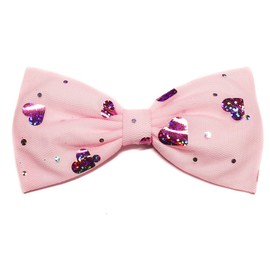 "Hearts" Lover's Hair Bow Collection (Alligator Clip, Pink Foil Hearts)