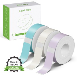NELKO Genuine P21 Label Maker Tape, Adapted Label Print Paper, 14x40mm (0.55inx1.57in), Standard Laminated Labeling Replacement, Multipurpose of P21, 180 Tapes/Roll, 3-Roll, Green/Brown/Purple
