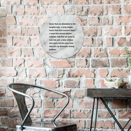 DecStic Welcome Sign Seven That are Detestable to Him Haughty Eyes, A Lying Tongue Round Metal Sign Inspirational Quotes Metal Signs Posters for Porch Patio Kitchen Garden Home 9x9in Round