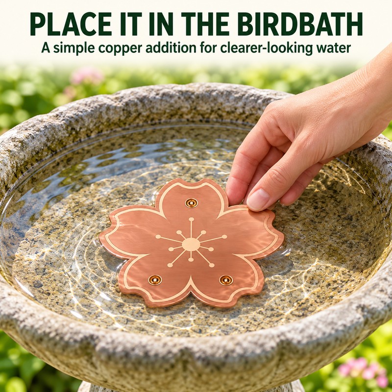 2-Pack Copper Bird Bath Disks with Triple-Point Support, 3.94 Inch