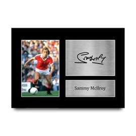 HWC Trading A4 Sammy McIlroy Gifts Printed Signed Autograph Picture for Football Fans and Supporters