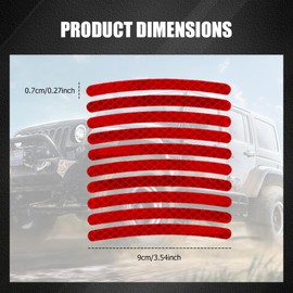 Lyxheth 20PCS Reflective Car Wheel Decorative Stripe Sticker, Car Stickers and Decals, Night Safety Warning Cars Stickers, Anti-Scratch Reflective Sticker for Cars (Red)