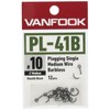 VANFOOK PL-41B Plugging Single Medium Wire Barbless Stealth Black #8