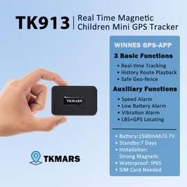 Klein 4G GPS-Tracker, Echtzeit-Tracking Peilsender Mini-GPS Ortungsgerät mit 1500mAh Akku, Magnetischer GPS-Sender für Auto Kinder Koffer, Kostenlose APP/Web-Plattform