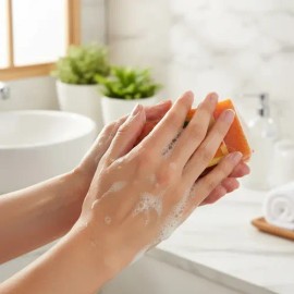 Jabon Artesanal Facial De Papaya Natural Antimanchas 100g                                                                                             