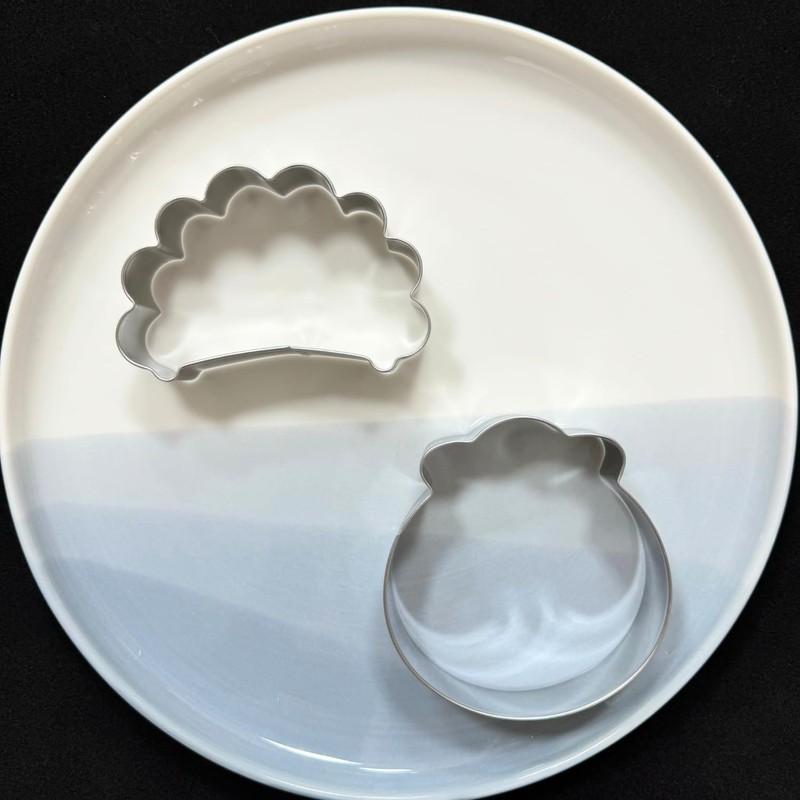 Auktosmn Dim Sum and Dumpling Cookie Cutter Set-2 Piece -
